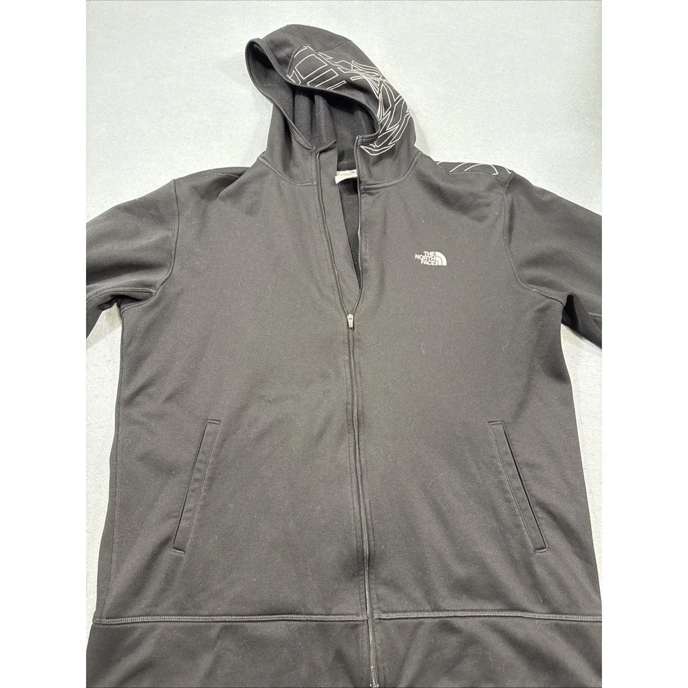 JACKET North Face Windwall Mens Large BLK PRINT Hood Softshell Outdoor NF0A3KEU